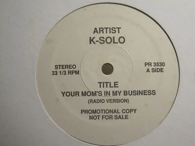 K-SOLO YOUR MOM'S IN MY BUSINESS 12" 1990 ATLANTIC PR-3530 PROMO HIP HOP VG/VG+ Foto 1 de 2
