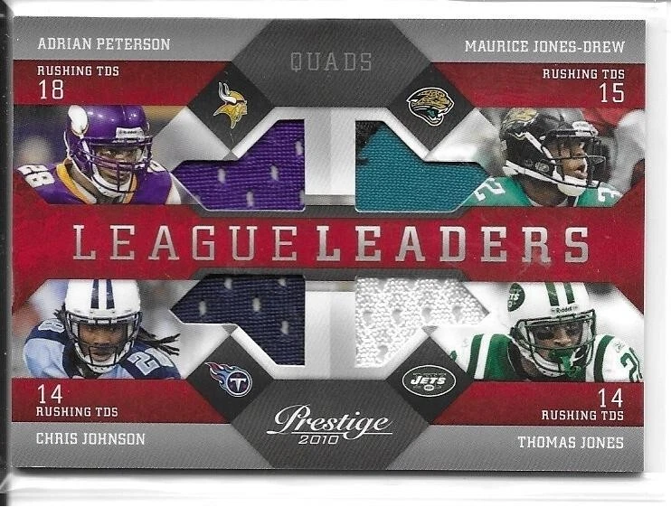 2010 Prestige League Leaders Peterson Johnson Jones Jones-Drew Jersey 032 /100 - Image 1 of 1