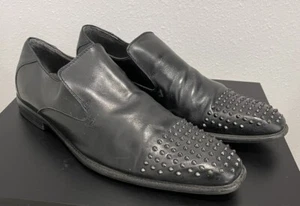 Steve Madden Black Studded Leather Loafers Men’s Shoes 11 - Picture 1 of 20