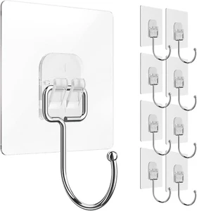 Adhesive Hooks for Hanging 33Lbs Heavy Duty Towel Coat Hooks Waterproof Self Adh - Picture 1 of 12
