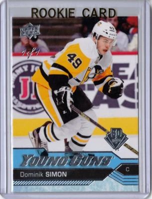 DOMINIK SIMON 19/20 Upper Deck Young Guns Rookie 30th Anniversary Buyback #d 1/1 - Image 1 of 4