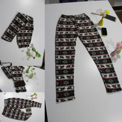 New Women's Winter Fleece Lined Thick Leggings Warm Insulated Christmas Pants US - Image 1 of 4