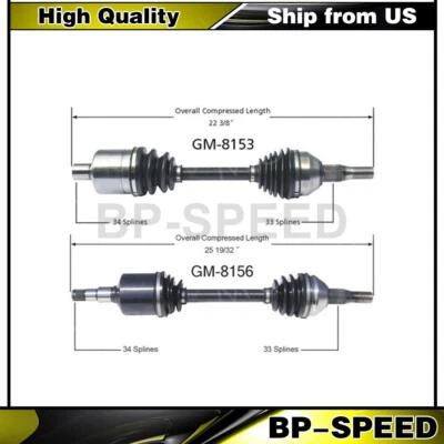 Ejes de eje CV delanteros izquierdo+derecho para Pontiac Bonneville 2000 Foto 1 de 3