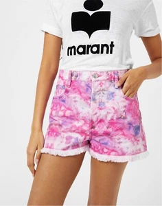 ISABEL MARANT ETOILE LESIA TYE-DYE FRAYED SHORTS DONNA SH0001FAA1H36E86MY - Imagen 1 de 5
