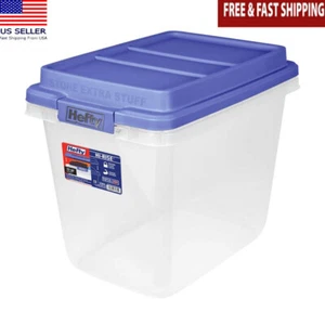 Clear Storage Bin 32 Quart Stackable Durable Plastic Organizer W/ Secure Latch - Picture 1 of 6