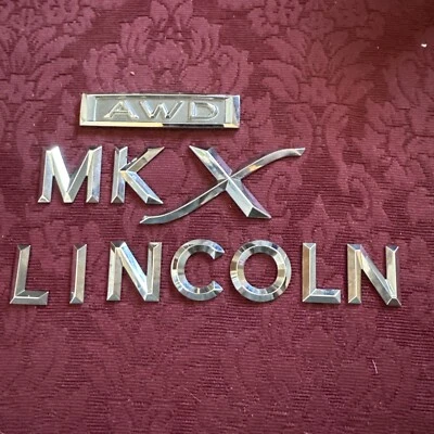 11 12 13 14 15 LINCOLN MKX AWD TAPA MALETERO TRASERO EMBLEMA INSIGNIA SÍMBOLO LOGOTIPO CONJUNTO OEM Foto 1 de 4