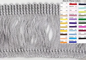 Cadena de rayón de 2 pulgadas con flecos recortada por yarda en varios colores - precio por yarda - Imagen 1 de 31