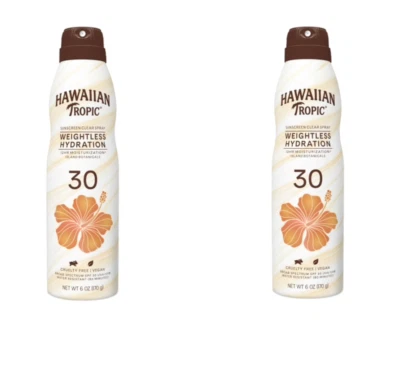 HAWAIIAN TROPIC TWIN PACK! Weightless Hydration Sunscreen Spray-SPF 30 - NEW! - Image 1 of 4
