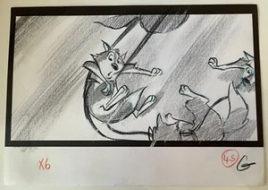 Balto Original Movie Storyboard Drawing Art Animation Balto Pack Falling Cliff G - Picture 1 of 3