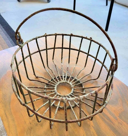 Vintage iron basket w/ handle Cover