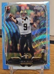 🔥Drew Brees 2014 Topps Chrome #17 Blue Wave Refractor New Orleans Saints🔥🔥 - Picture 1 of 12