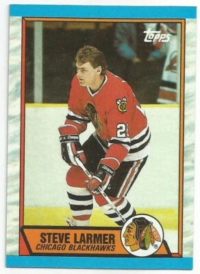 STEVE LARMER 1989-90 TOPPS CARD MINT CONDITION CHICAGO BLACKHAWKS - Image 1 of 2