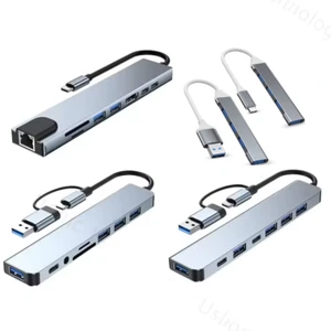 Docking Station USB Multiporta 4 IN1 7 IN1 8 IN2 con Lettore di Schede Sd Tf Rj45, pc - Foto 1 di 6