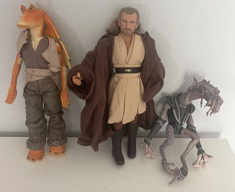 Star Wars Episode 1 Qui-Gon Jinn Sebulba Jar Jar Binks Figures 12” Cover