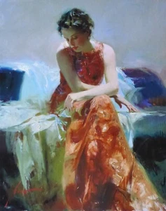 PINO Daeni "Solace" HAND EMBELLISHED SIGNED Canvas Romantic Impressionist - Picture 1 of 6