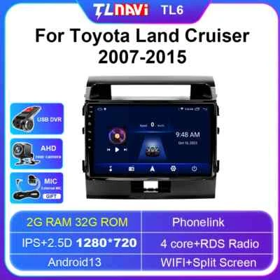 For Toyota Land Cruiser GPS Navigation System Stereo Audio Radio Video Android - Image 1 of 4
