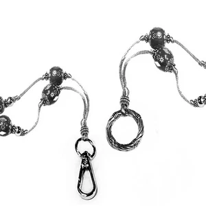 Necklace Lanyard, reading glasses, id badge holder, cord Indonesian beads - Bild 1 von 5