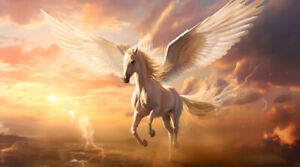 Angel Wing Pegasus Horse Canvas Art -Home Decor Wall Art Print Poster Painting