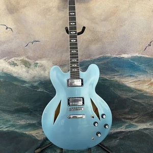 HOT SALE Custom Dave Grohl DG-335 Pelham Blue&cable semi-hollow maple body - Picture 1 of 10