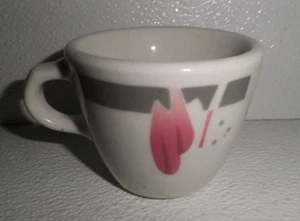 Wallace China Mug Cup PARADISE Restaurant Diner Ware Vtg 1945 Pink Gray - Picture 1 of 6