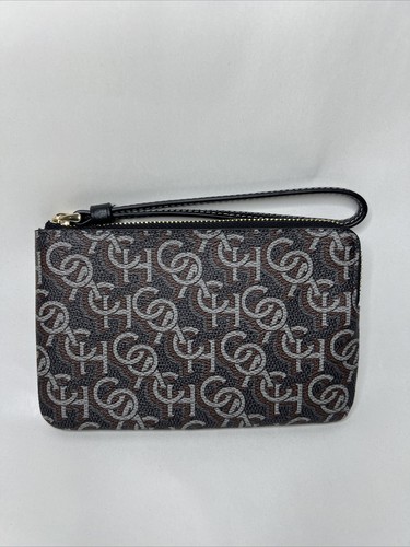 Coach Donna Nuovo con etichette Polso Angolare Zip COACH Monogram Nero Multi Colore CF548 IMBLK