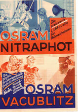 Arkusz reklamowy Osram Nitraphot Vacublitz Print Print Vintage 1936 (D6