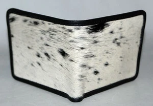 Cow hide Leather Men/Gent Purse Luxury HAIR ON Leather Card Holder Wallet-102 - Picture 1 of 3