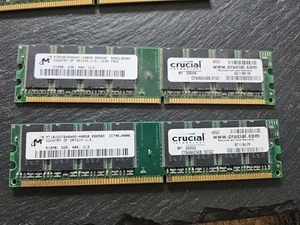 2 x 512MB Crucial DDR RAM Modules *UNTESTED* - Afbeelding 1 van 2