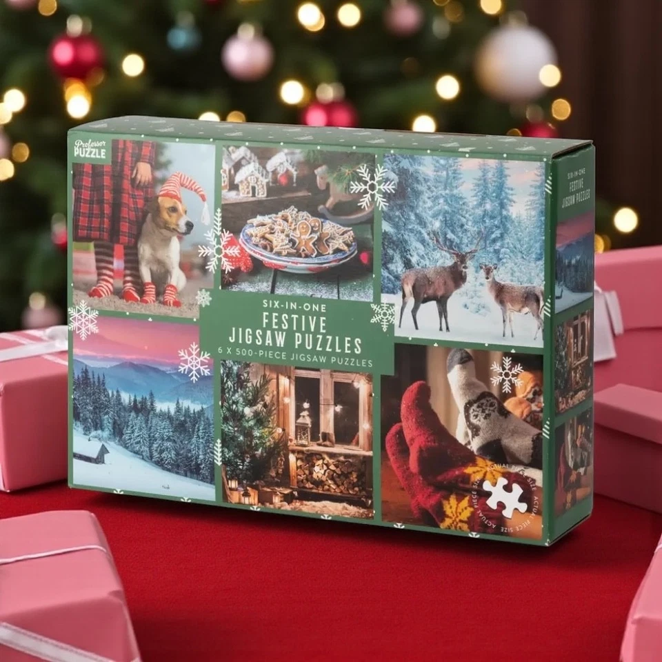 Professor Puzzle Weihnachten Festlich 6 x 500 Stück Puzzle Bumper Set-Neu