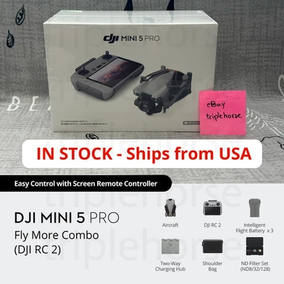 🔥 DJI Mini 5 Pro Fly More Combo (RC 2) 🔥 FREE 2 DAY ✈️ FROM USA 🇺🇸 TODAY - Image 1 of 4