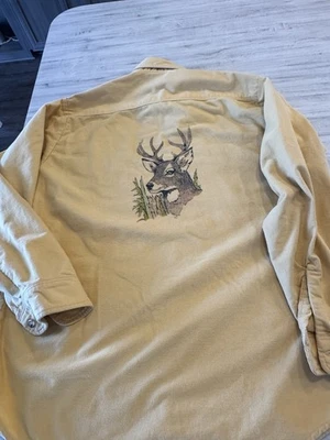 Camisa gamuza Prentiss vintage con cabeza de ciervo gráfico grande color piel de ciervo EE. UU. Foto 1 de 4