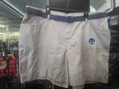 Riders Lee Women's Size 28w Tan Shorts With Blue Belt - Image 1 of 4
