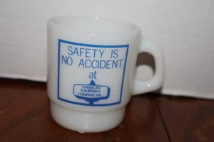 Anchor Hocking Safety Is No Accident American Equipment Co Fire King Glass Mug - Picture 1 of 2