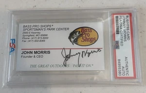 JOHN JOHNNY MORRIS FOUNDER BASS PRO SHOPS SIGNED BUSINESS CARD PSA DNA AUTOGRAPH - Picture 1 of 1