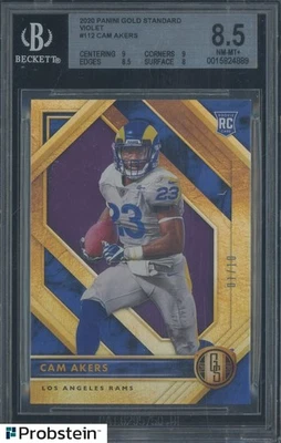 2020 Panini Gold Standard Violet #112 Cam Akers Rams RC Rookie 1/10 BGS 8.5 - Image 1 of 2
