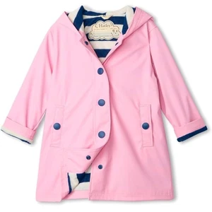 Hatley Kids Button Up Rain Jacket in Classic Pink size 6 - Picture 1 of 16