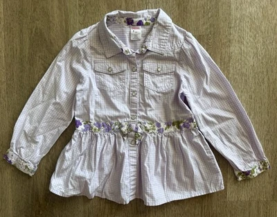 Camiseta túnica a cuadros a cuadros lavanda Gymboree Cowgirls At Heart 2010 Talla 5T Foto 1 de 4