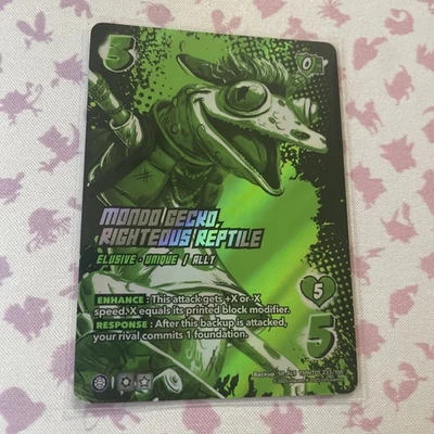 1X-Mondo Gecko, Righteous Reptile (Alternate Art) - Foil-TMNT01-Teenage Mutant N - Image 1 of 3