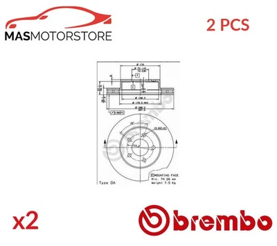 BREMSSCHEIBEN SATZ PAAR VORNE BREMBO 09886411 2PCS P NEU OE QUALITÄT - Image 1 of 4