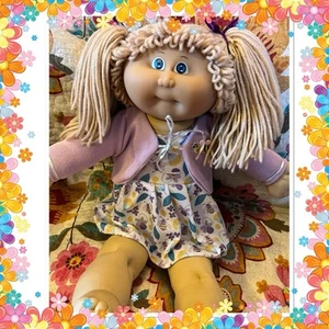 Sweet Vintage Cabbage Patch Kids Girl HM1 Jesmar Sandy Hair Blue Eyes 2 Ponies - Picture 1 of 17