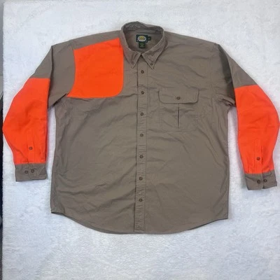 Cabela's Classic Right-Hand Shooting Shirt Mens 2XL Tall Khaki & Blaze Orange - Image 1 of 4