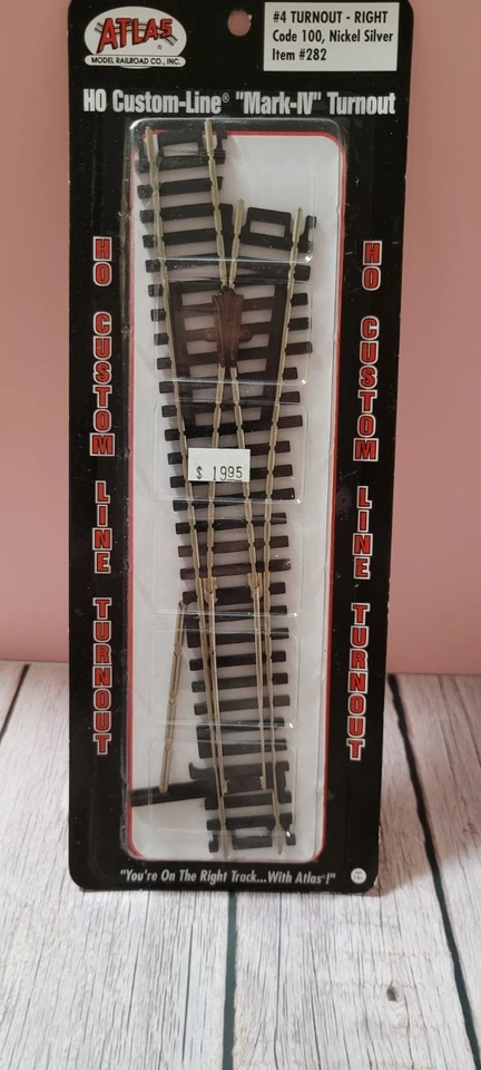 HO Atlas Code 100 Custom Line Nickel Silver #4 Right Switch #282 NOS Track - Image 1 of 1