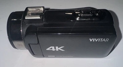 Vivitar DVR4K-BLK Compact Camcorder W/Battery - Black Tested Works Ships ASAP - Image 1 of 4