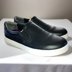 Zapatillas sin cordones Dr Scholls para mujer 7,5 Madison negras imitación cuero cómodas bajas - Imagen 1 de 10
