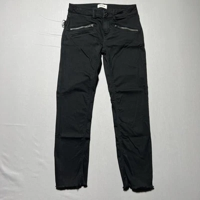 Pantalones Zadig & Voltaire para mujer 24 negros Ava Perm ajustados moto cremallera dobladillo deshilachado Foto 1 de 4