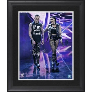 Rhea Ripley & Dominik Mysterio Autographed Framed 16" x 20" Entrance Photo WWE - Picture 1 of 12