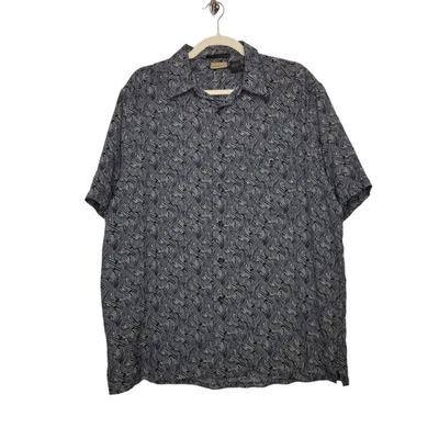 Camisa de Colección Axista Seda Geométrica Arte Abstracto Botón Punk Emo Grugne Foto 1 de 4