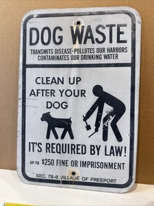 D.O.T. Vintage Aluminiumschild CLEAN UP AFTER YOUR DOG im Ruhestand 18 x 12 Zoll New York... - Bild 1 von 8