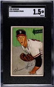 1952 Bowman - Warren Spahn #156 SGC 1,5 senza PSA classificato erroneamente è uno scherzo? - Foto 1 di 2
