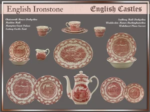 English Ironstone English Castles Teile zur Wahl: teller platte schale rot EIT - Bild 1 von 29